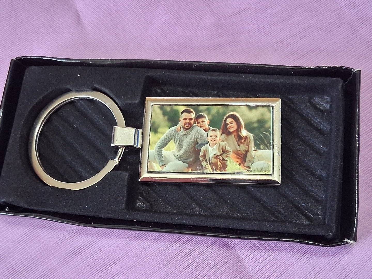 Breloc metalic personalizat dreptunghi „My Family”