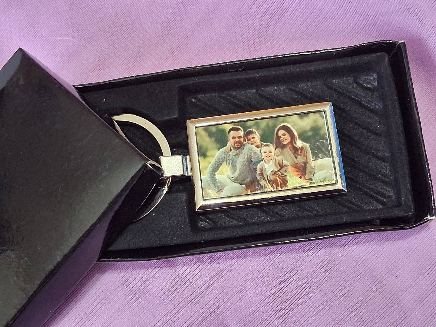 Breloc metalic personalizat dreptunghi „Familia mea”