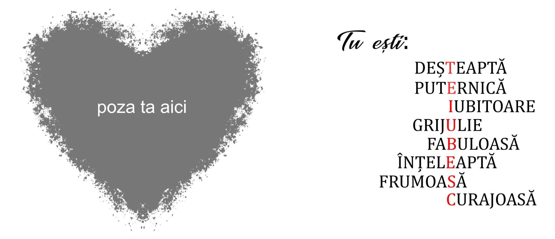 Cana personalizata cu poza si mesaj „te iubesc”