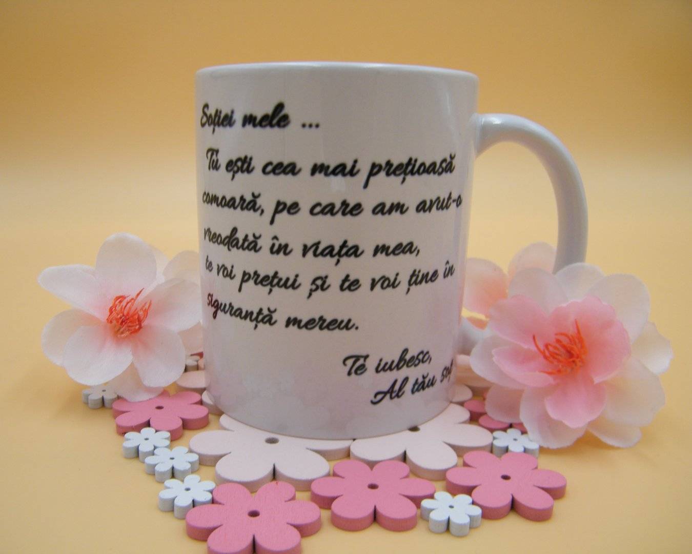 Cana personalizata cu poza si mesaj „Sotiei mele...”