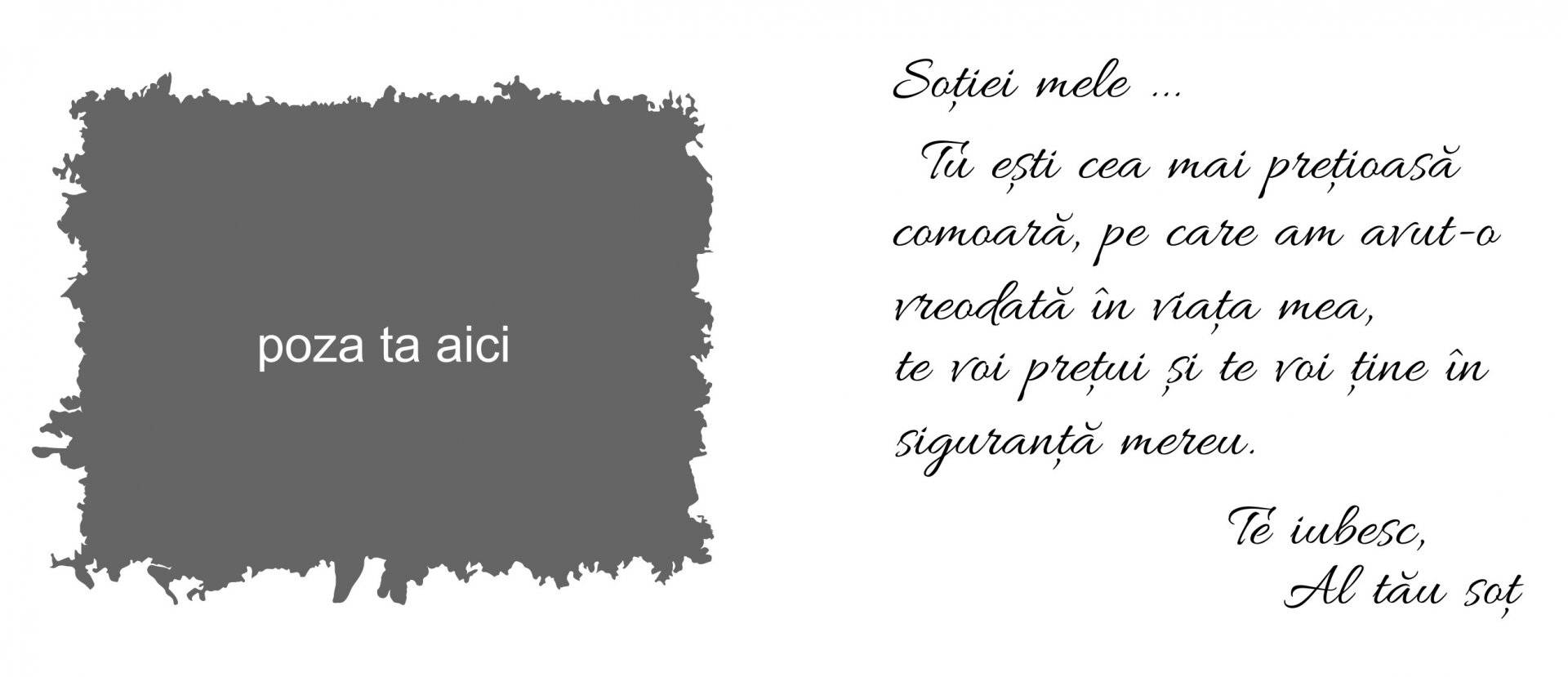 Cana personalizata cu poza si mesaj „Sotiei mele...”