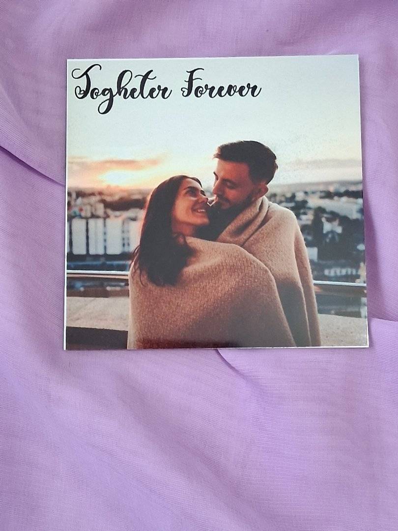 Magnet personalizat patrat din aluminiu „Togheter Forever”