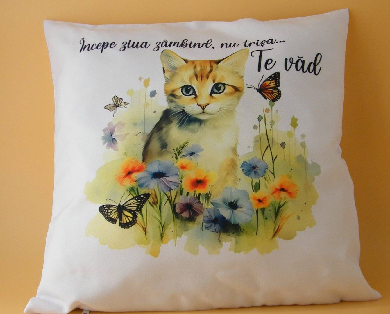 Perna decorativa personalizata cu mesaj si poza „Mesaj motivational”