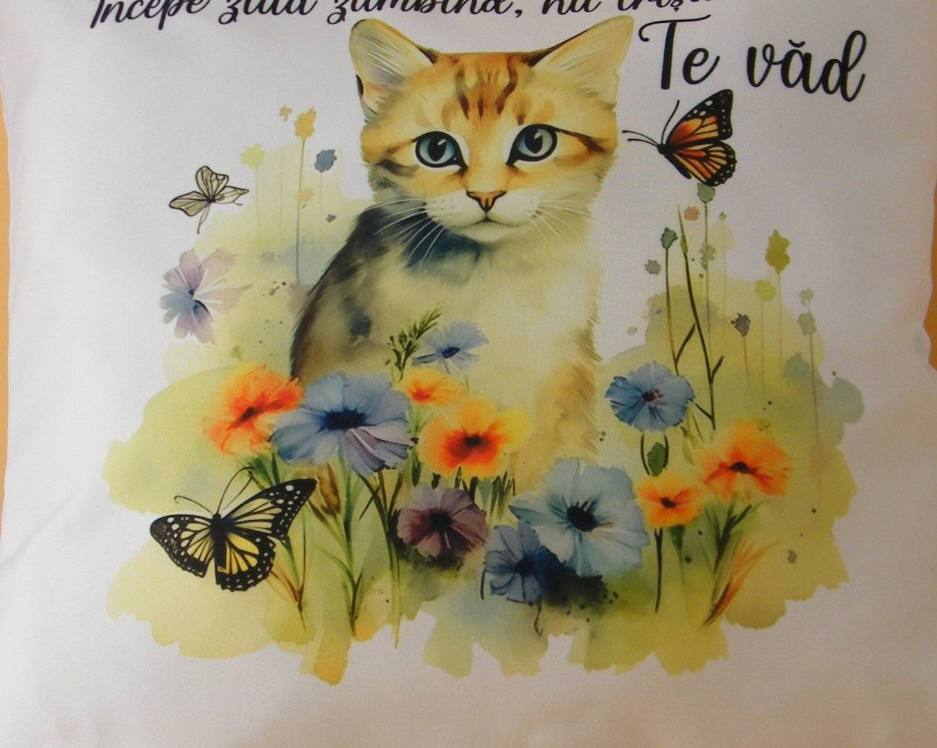 Perna decorativa personalizata cu mesaj si poza „Mesaj motivational”