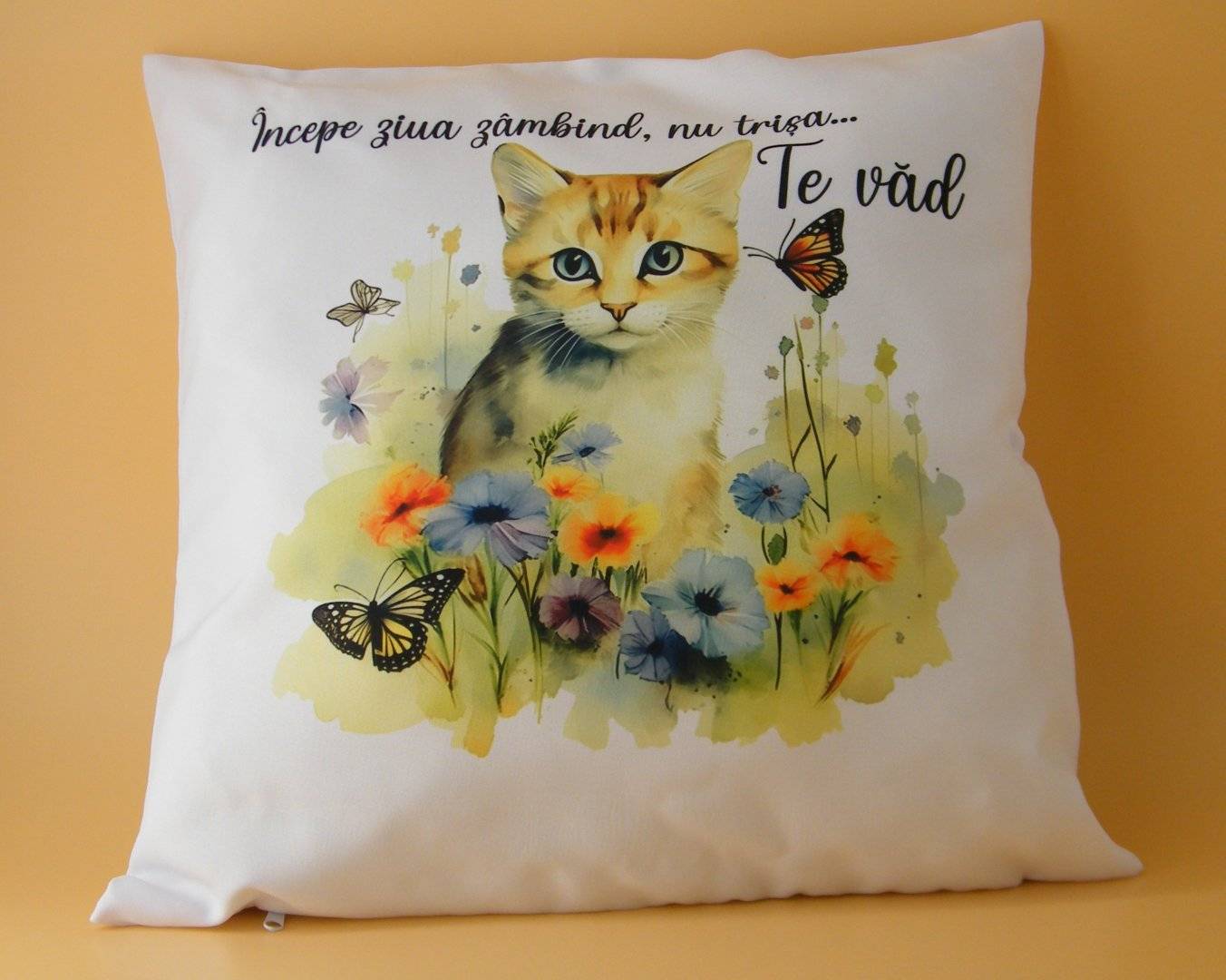 Perna decorativa personalizata cu mesaj si poza „Mesaj motivational”