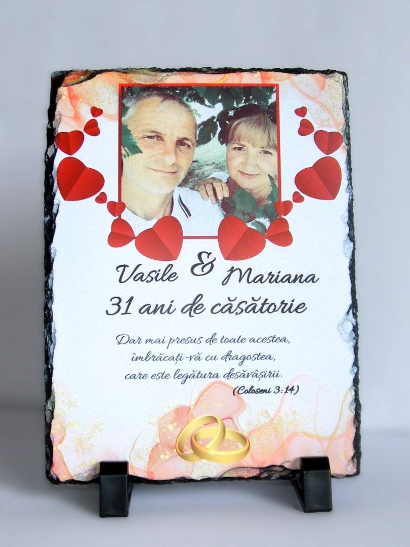 Placa de Ardezie Personalizata ANIVERSARA, 15 x 20 cm 
