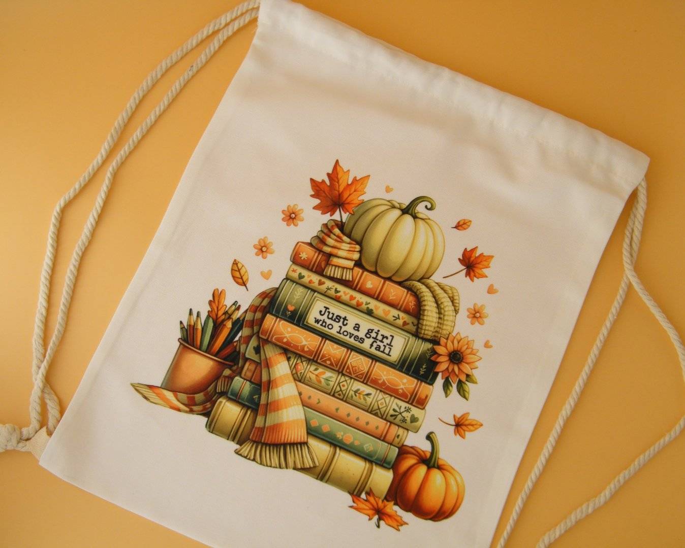 Rucsac canvas tip sac personalizat cu mesaj si poza „Incepe scoala...”