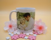 Cana personalizata cu poza si mesaj „Dedicatie sotie...”