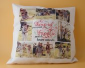 Perna decorativa personalizata cu mesaj si poze „Timpul petrecut in Familie...”