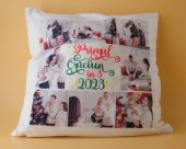 Perna Decorativa Pufoasa Personalizata „Primul Craciun...”