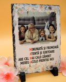 Placa de ardezie personalizata cu poza si mesaj „Mama”